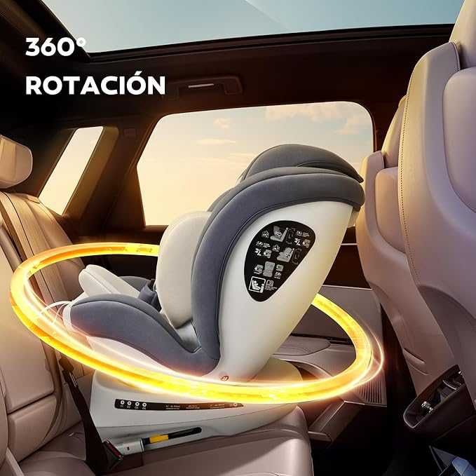 Fotelik dziecięcy obrotowy 360° 0-36 KG ISOFIX