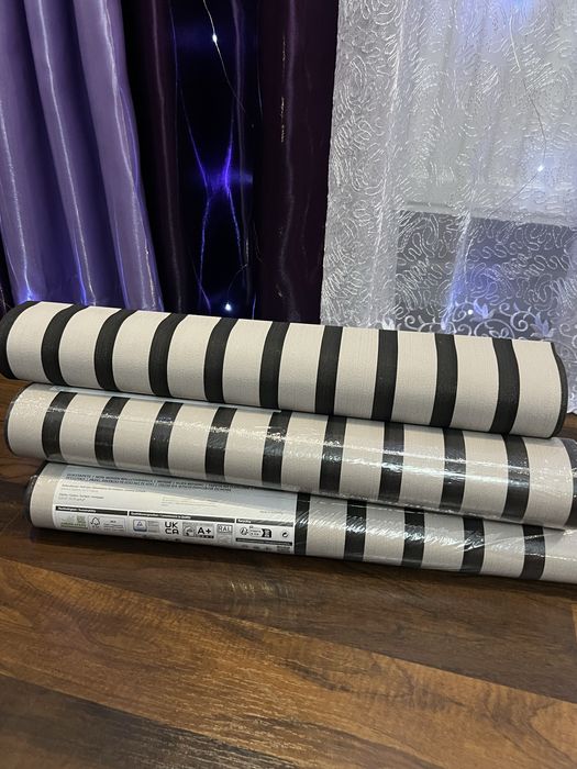 Кімнатні обої 5 рулонів сіро чорні