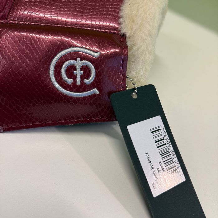 Bordowe kaloszki Equestrian Stockholm z futerkiem