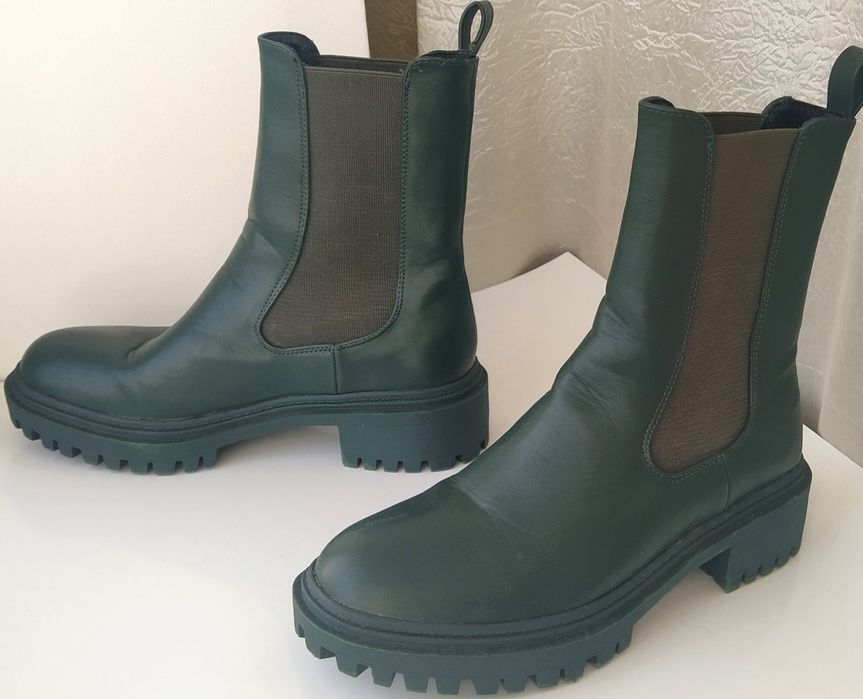 Черевики жіночі зелені Челсі 39
