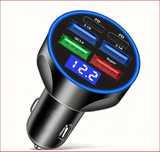 Ładowarka samochodowa 66W z wyświetlaczem – 6 portów (4xUSB + 2xPD)