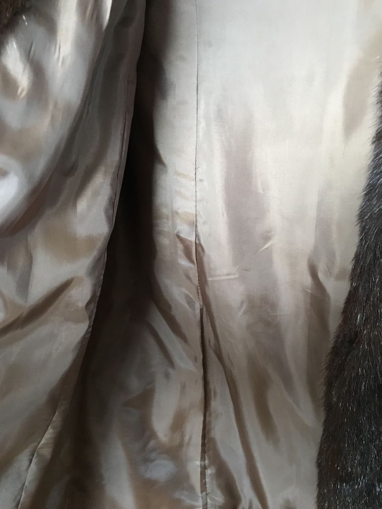 Vison:casaco d pele verdadeiro tamanho abaixo da cinta, castanho