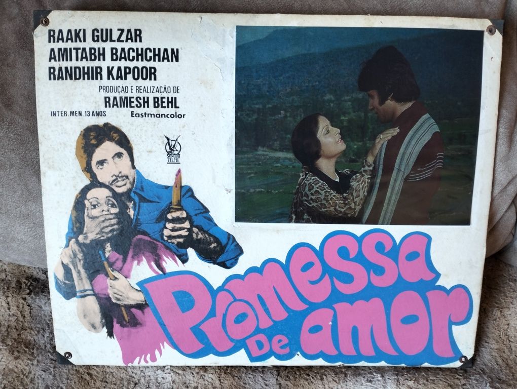 Antigo cartaz de cinema Promessa de Amor/ Kasme Vaade 1978