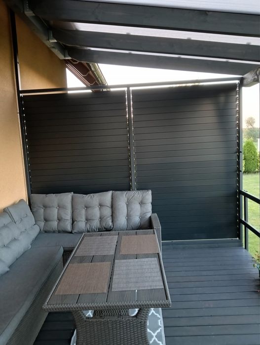 Żaluzje drewniane, stalowy mechanizm, wykonanie pod wymiar.