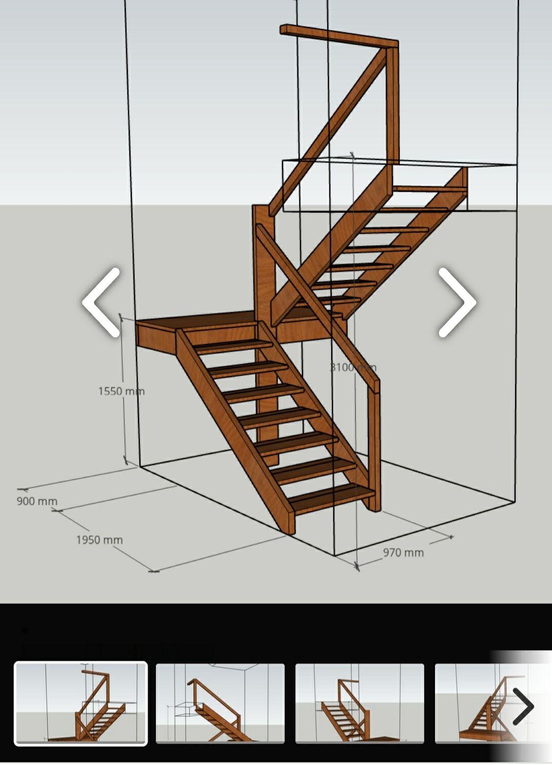 Tymczasowe techniczne drewniane schody wewnętrzne