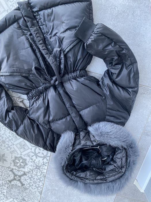 Куртка пуховик з натуральним хутром