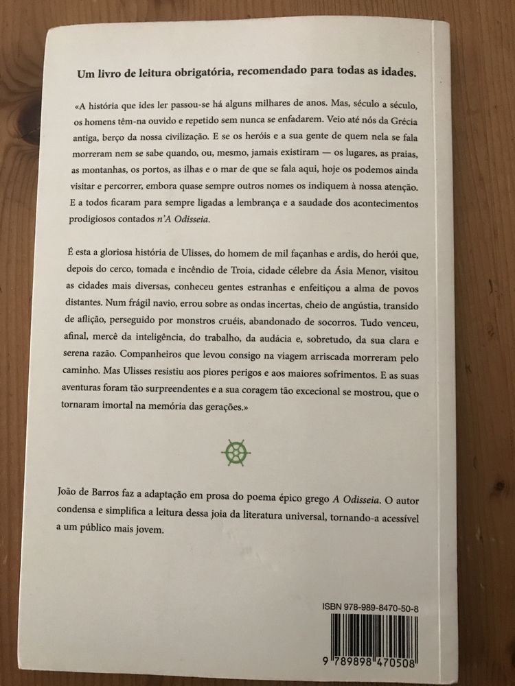 A odisseia de Homero, adaptação de joão de Barros