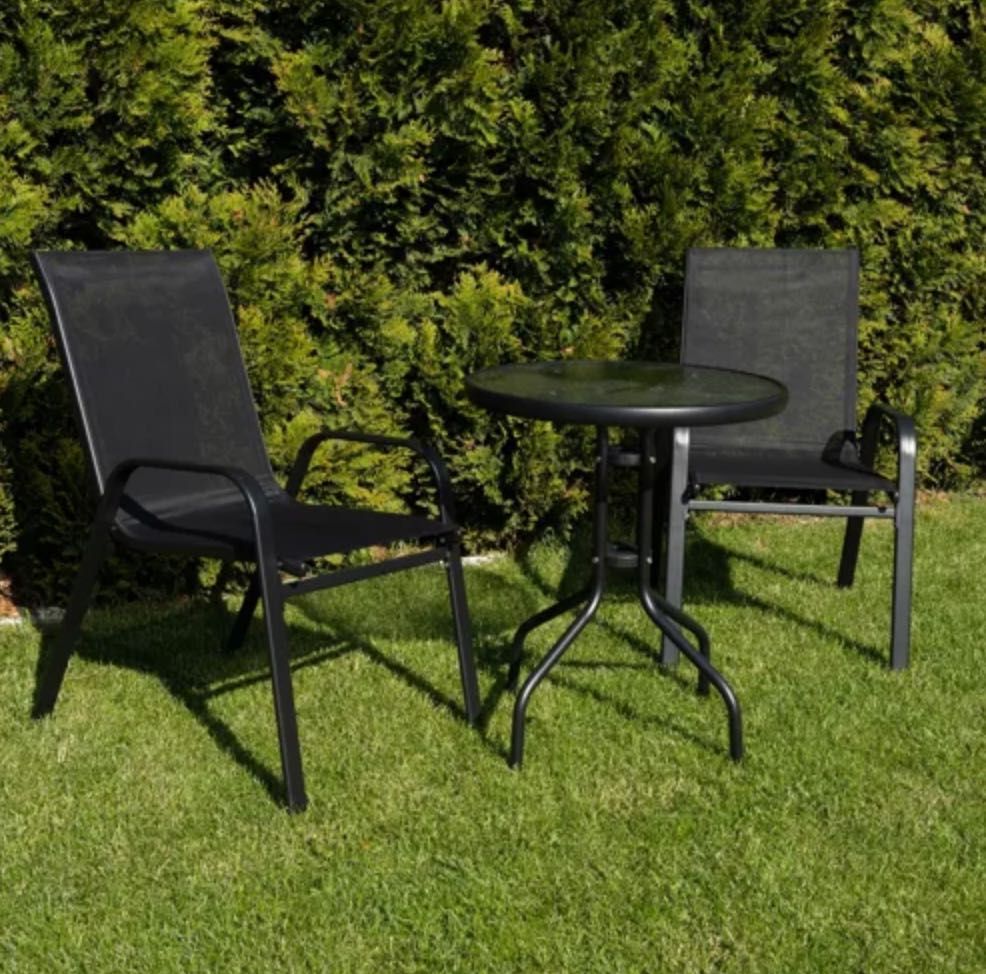 Elegancki Zestaw Mebli Ogrodowych dla Dwojga: Stolik + 2 Krzesła Nowy