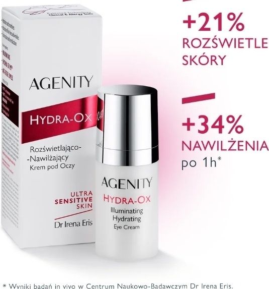 Agenity Hydra-Ox, Krem pod oczy rozświetlająco-nawilżający, 15 ml