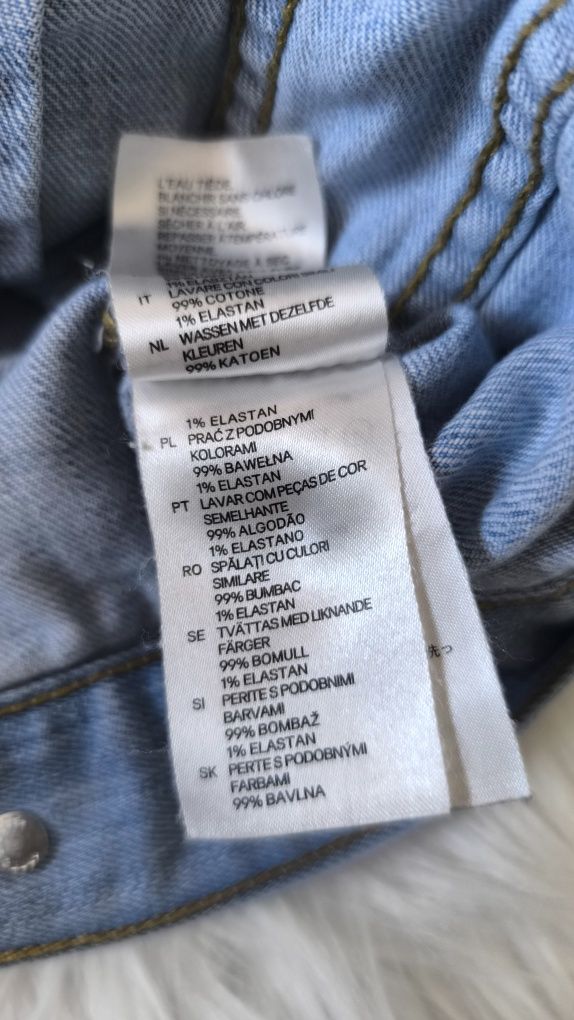 Katana jeansowa kurtka damska XS 34 jasnoniebieska niebieska krótka