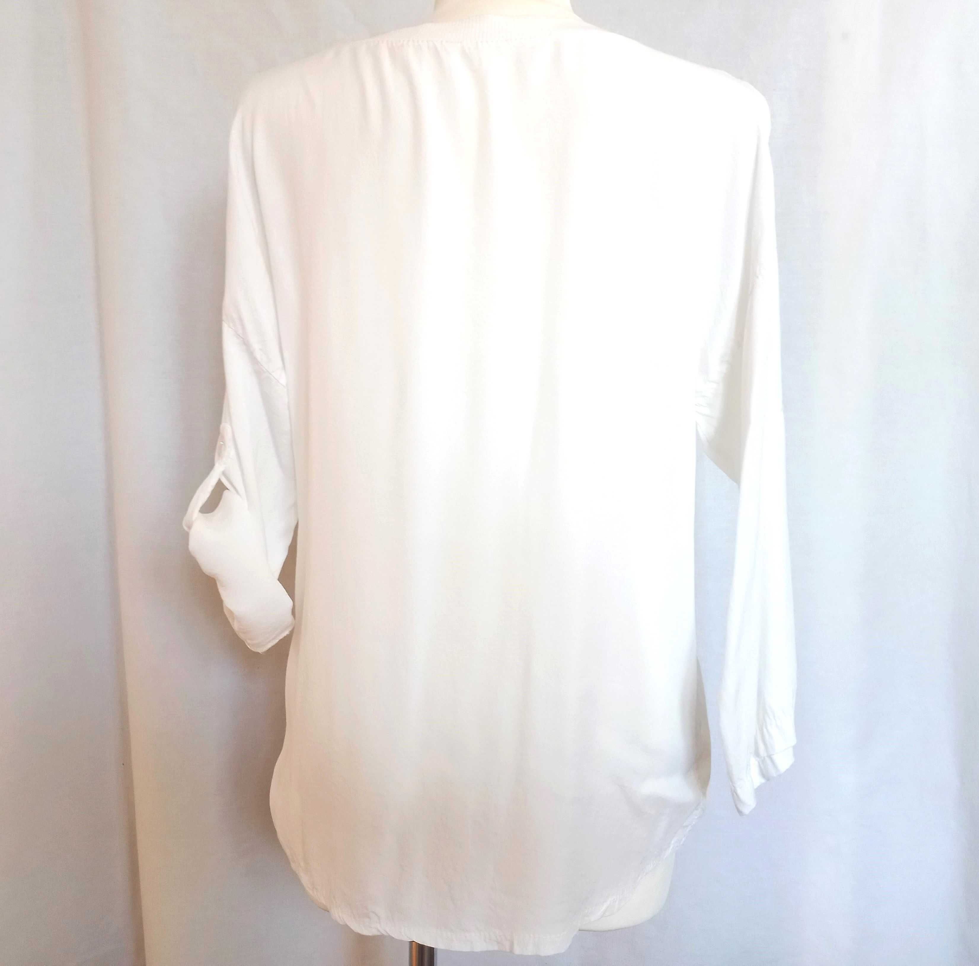 Bluzka biała Bluza elegancka r. 40 Rękaw Regulowany stan bdb-