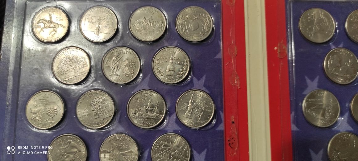 50 States Quarters коллекция монет в альбоме, идеальное состояние.