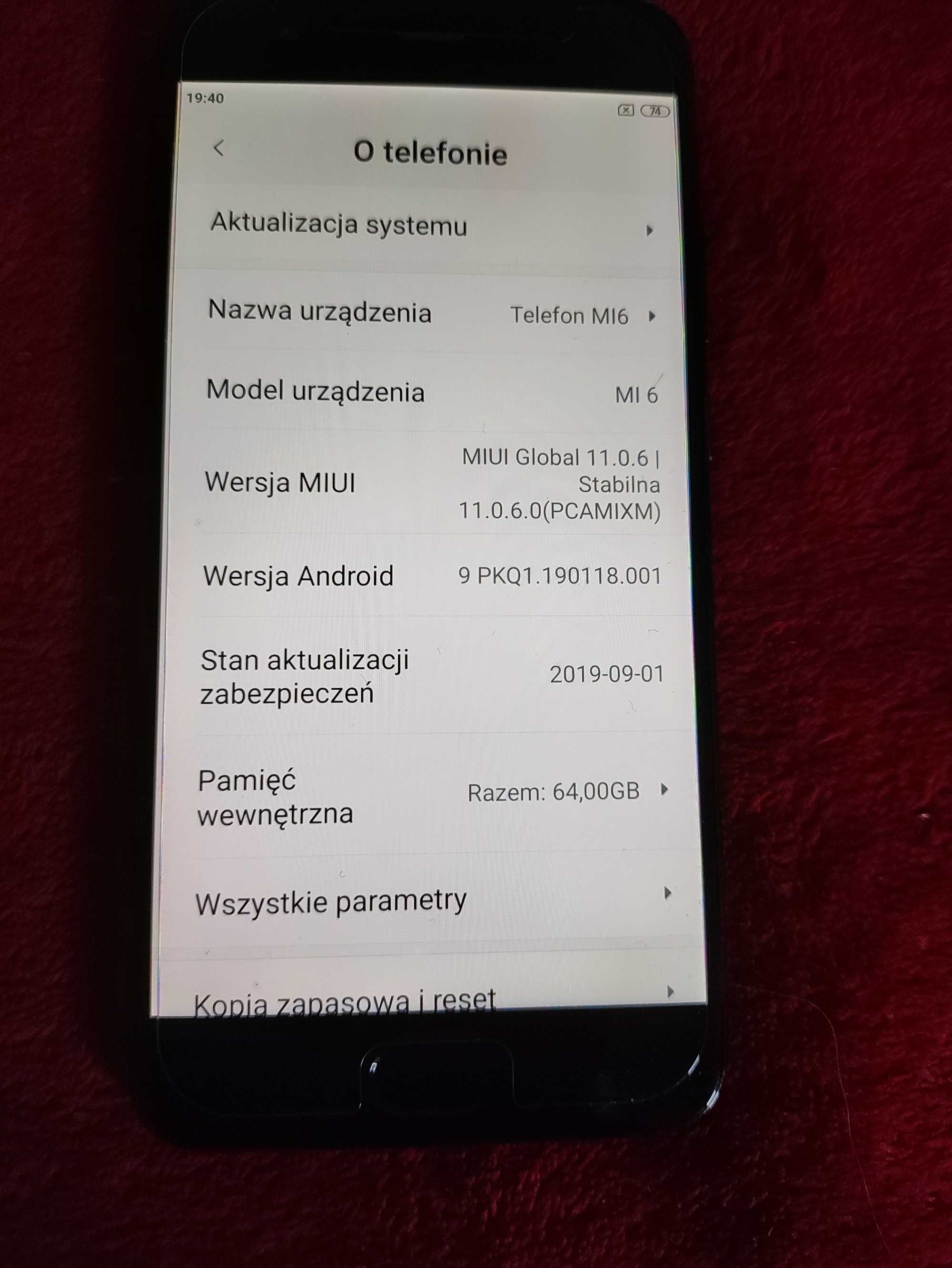 Telefon Xiaomi Mi6 Wersja 6/64 komórkowy Dual Sim LTE Smartfon