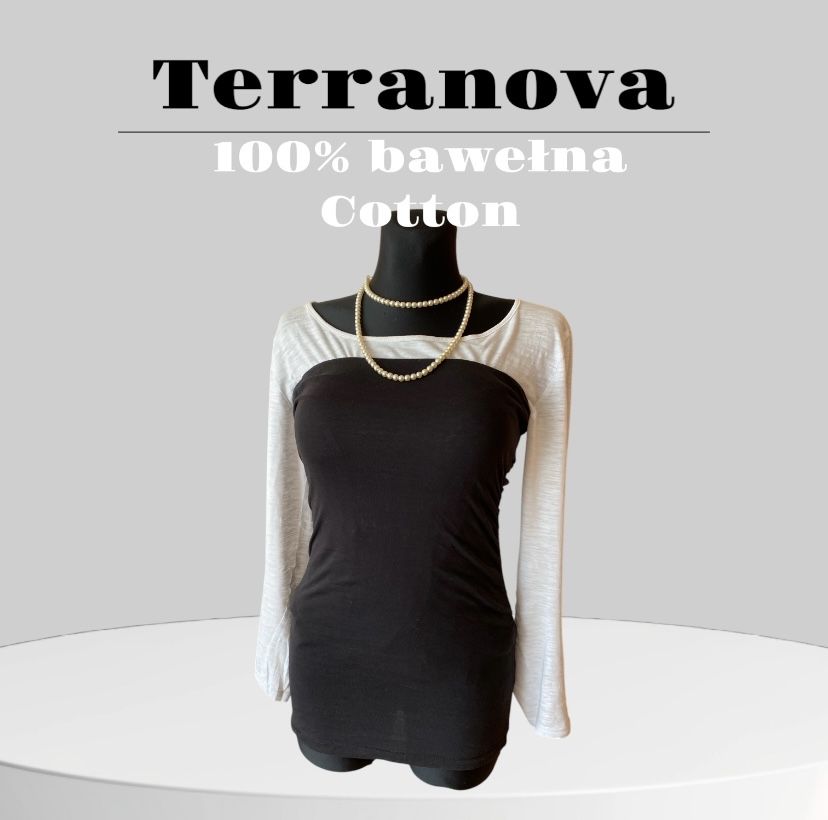 Bluzka top gorset Terranova 100% bawełna czarny rozmiar S