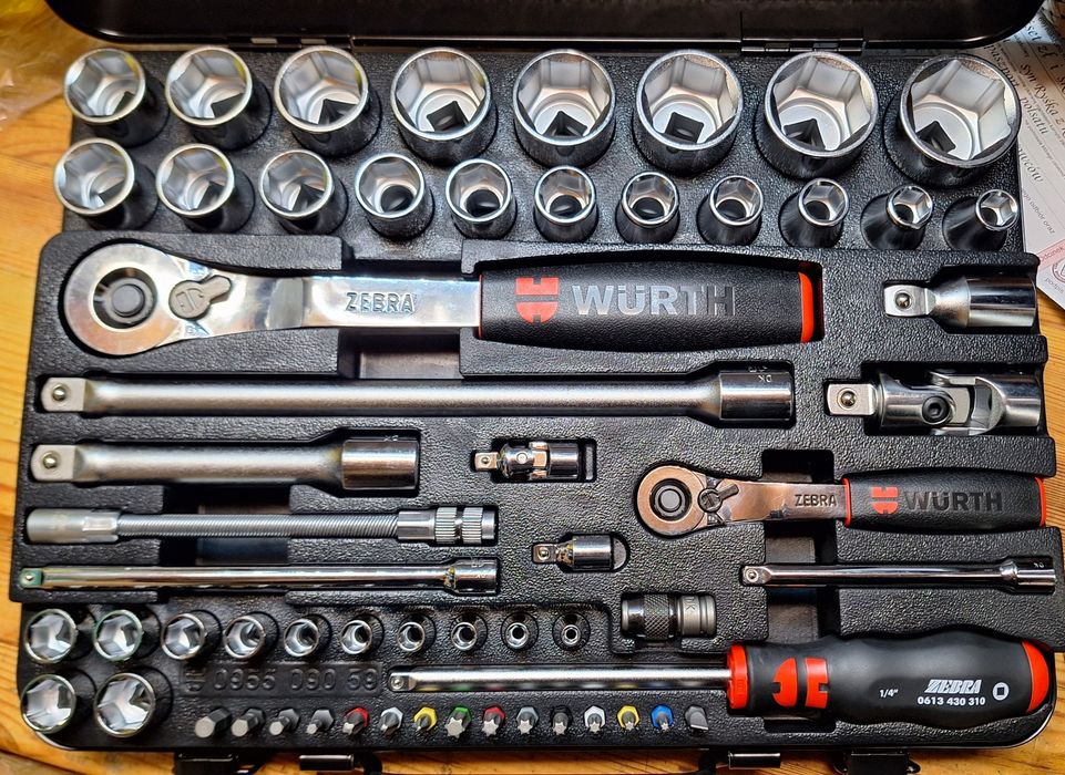 Zestaw kluczy nasadowych 1/2 1/4 Wurth Zebra Nowy !