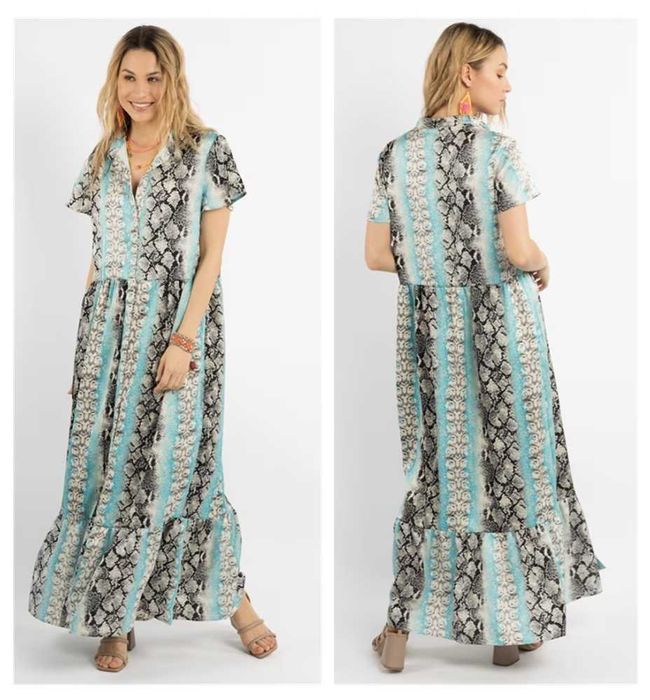 Izia Vestido maxi de manga curta Tam S (227)