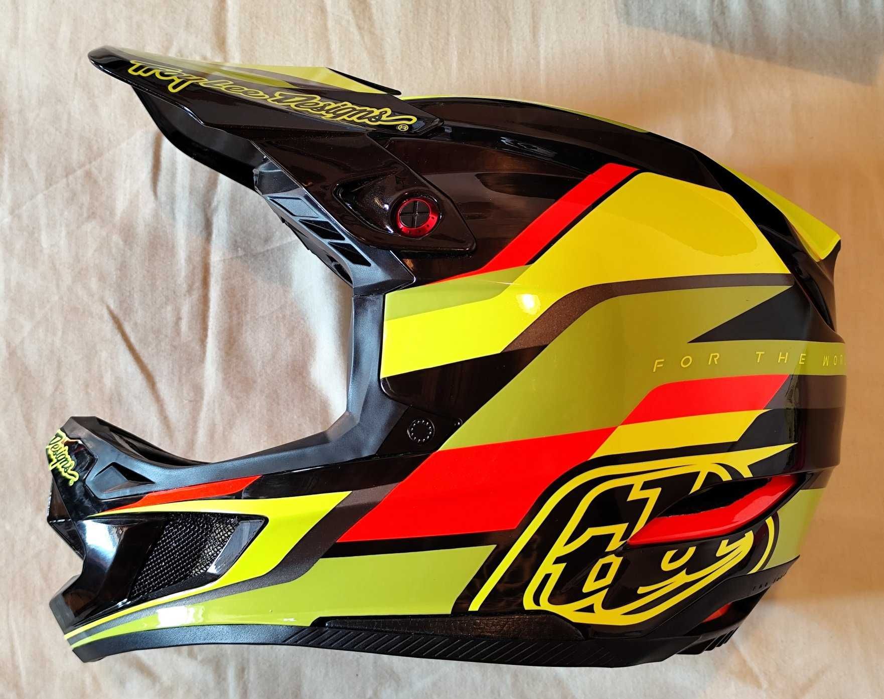 nowy kask Troy Lee Designs MTB D4 CARBON OMEGA Black/Yellow MIPS roz M