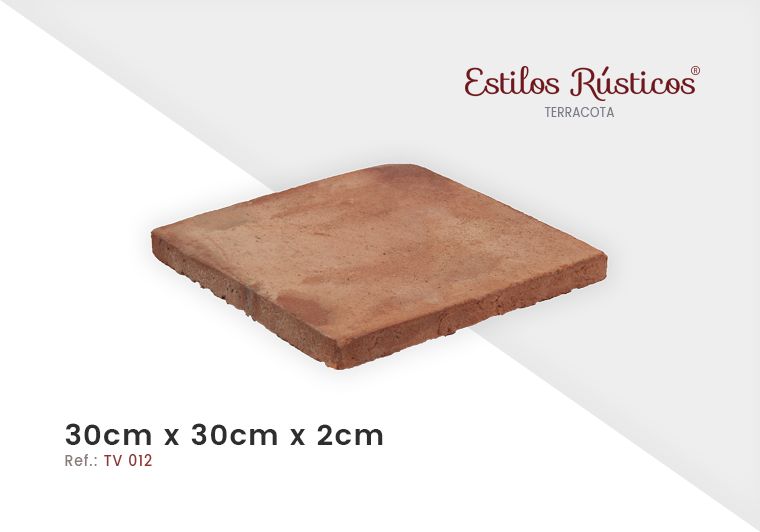 Tijoleira rústica de 30cm x 30cm x 2cm (p/ entrega imediata)