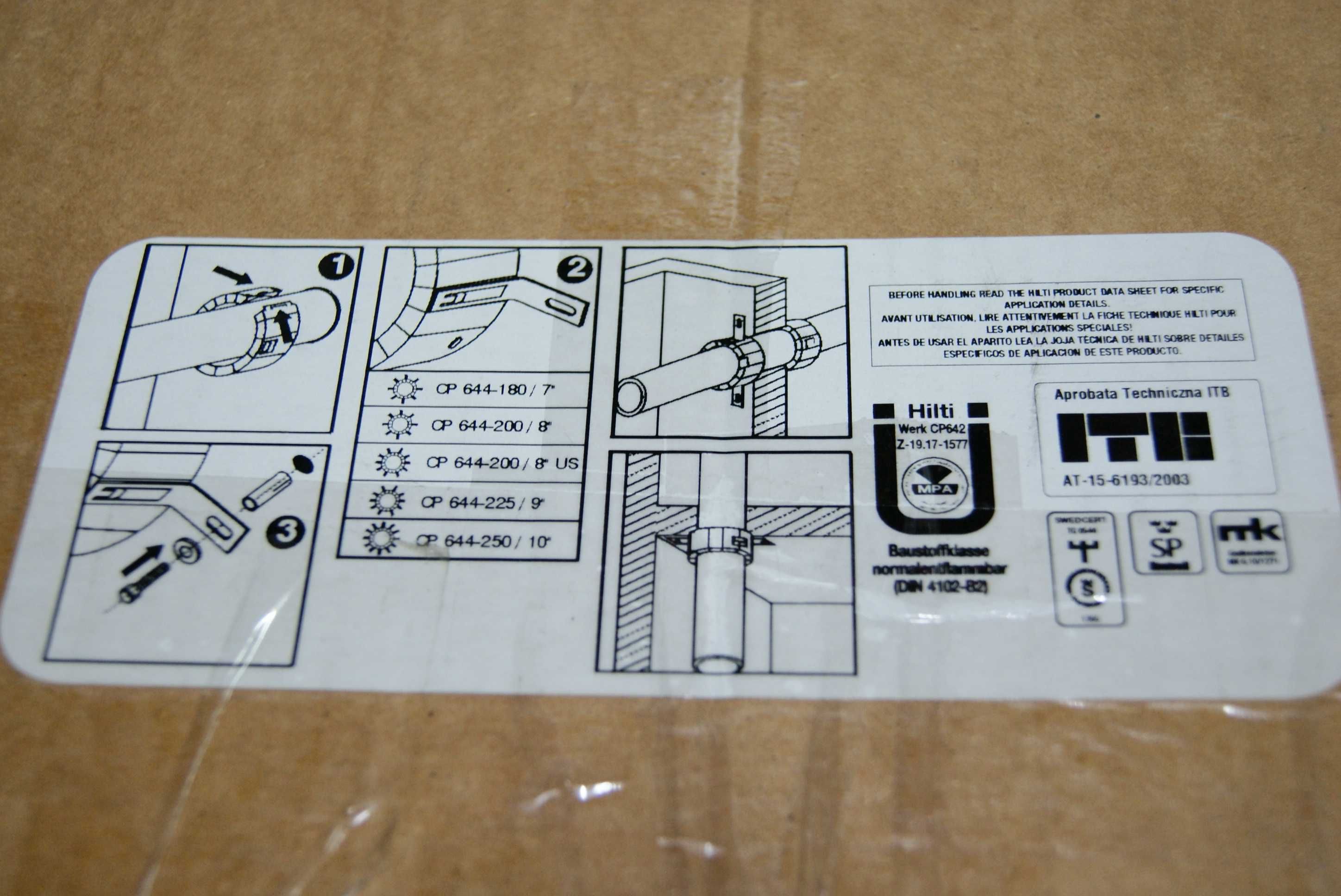 Obejma ogniochronna HILTI CP 644-225/9'' nr.304342 Nowa opaska