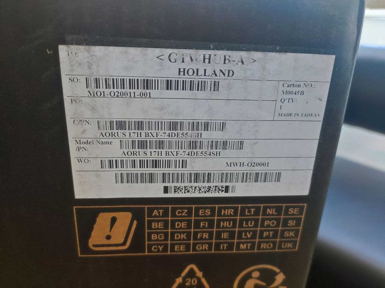 GIGABYTE Aorus 17H RTX 4080/i7 13700H/16GB/1TB Win 11