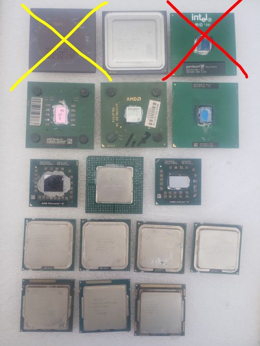 Процесори, материнки до ретро комп'ютерів.