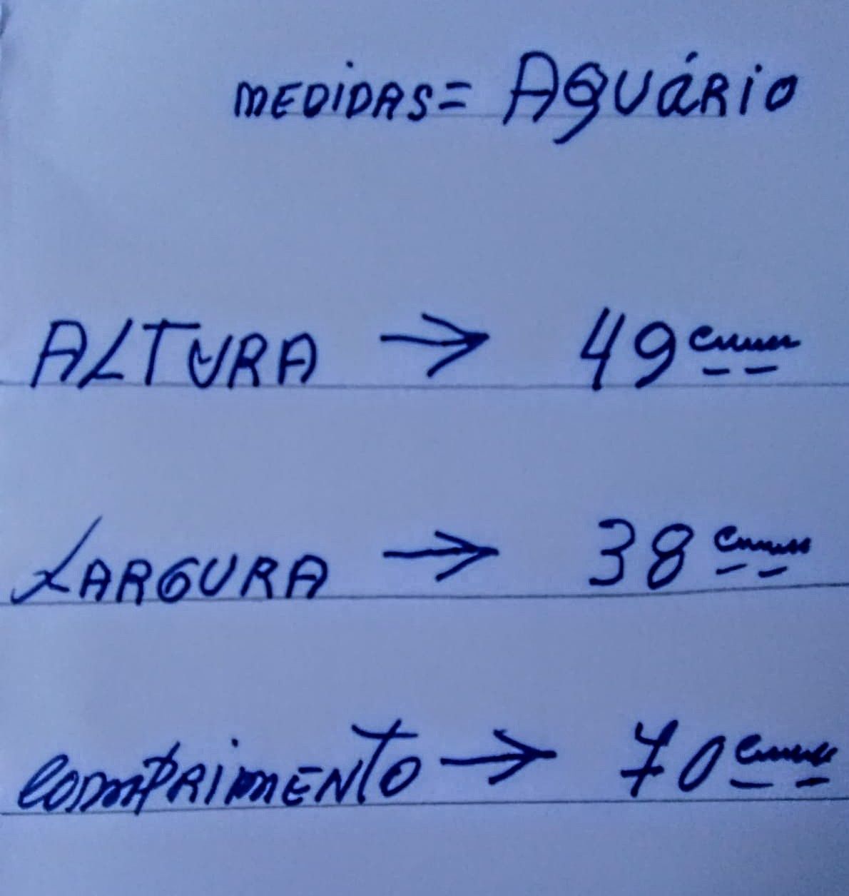 Aquário Grande 70 cms