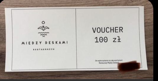 Voucher 100 zł restauracja „Między Deskami” Olsztyn - 3 sztuki