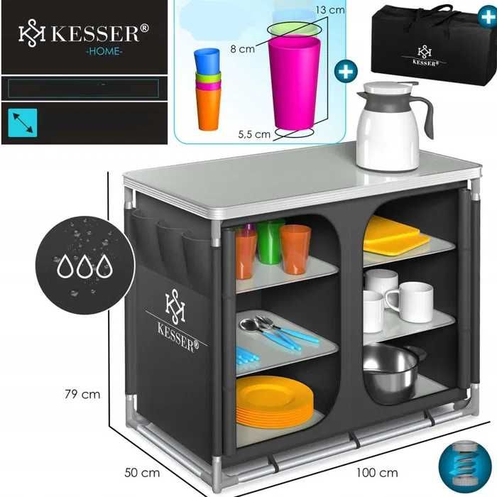 Szafka turystyczna kempingowa, stolik turystyczny 100x79x50