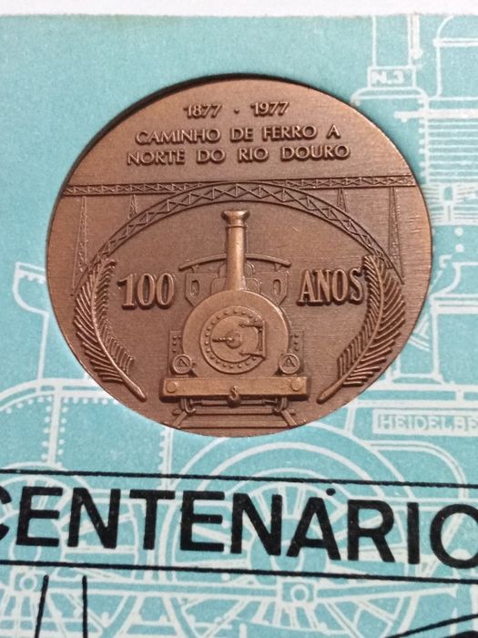 Filo-Medalhística - 1º Centenário do Caminho de Ferro a Norte do Rio D