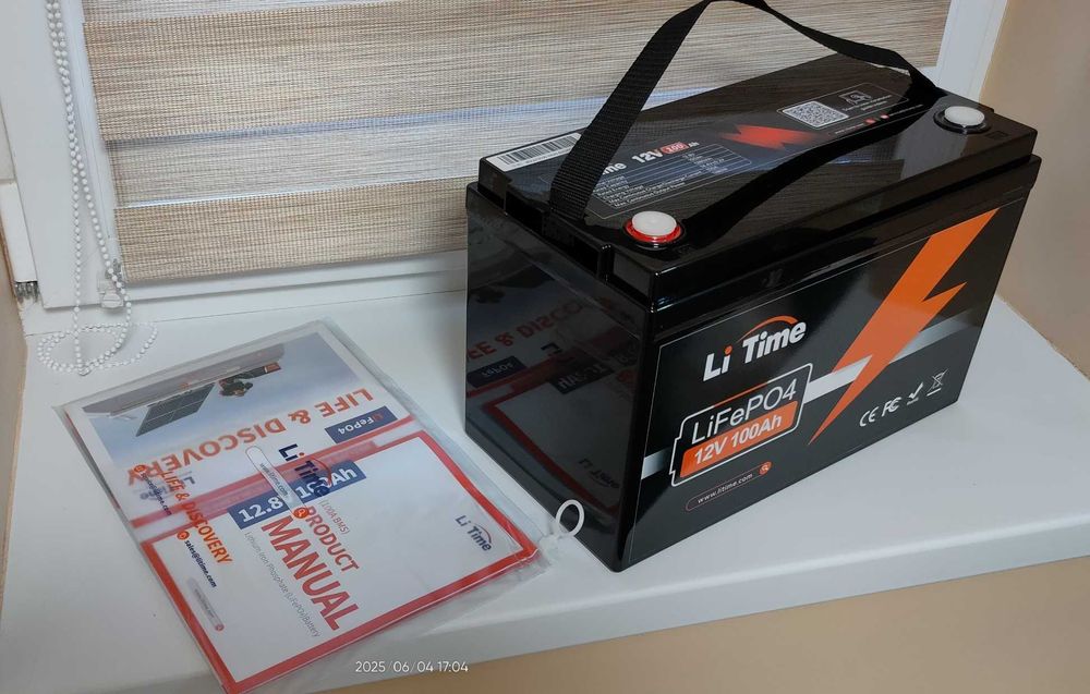 Літій залізо-фосфатний акумулятор LiTime 12 V, 100 Ah LiFePo4, LFP