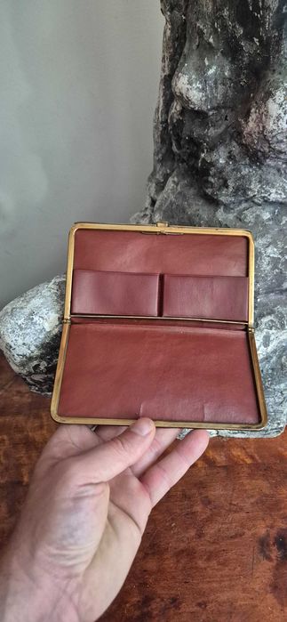 Stary skórzany portfel wizytownik glamour skóra węża prada gucci