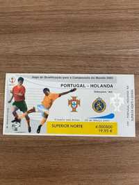 Bilhete PORTUGAL x HOLANDA - Qualificação Campeonato do Mundo 2002