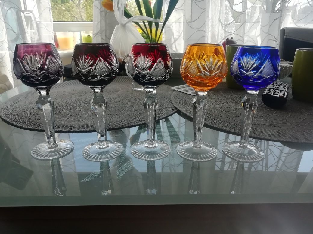 Kryształowe kieliszki do wina PRL