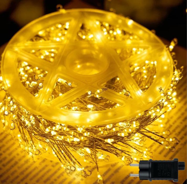 Гірлянда мішура 100м. -3000 лед. Роса тепло біла