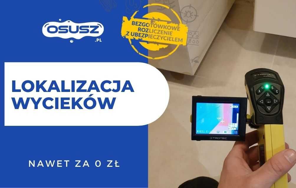 Lokalizacja wycieków, Wykrywanie przecieków, awarii, Termowizja OSUSZ