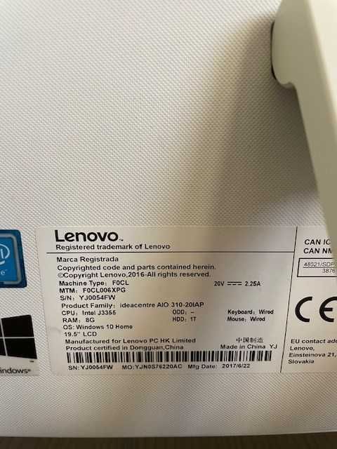 Computador Lenovo All in One, Ideacentre AIO 310-20IAP