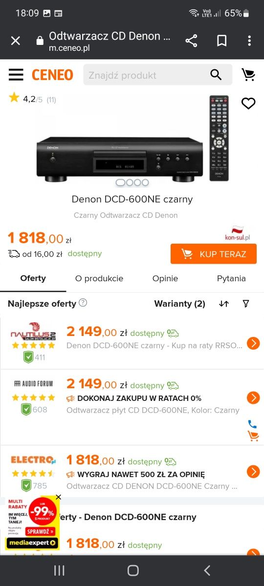 Zestaw stereo denon okazja