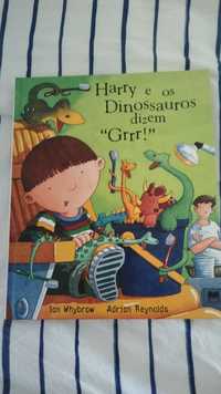 o livro  Harry e os dinossauros dizem "grr"r