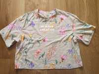 H&M nowa koszulka bluzka kwiaty wiosna boho kolorowa 158 164