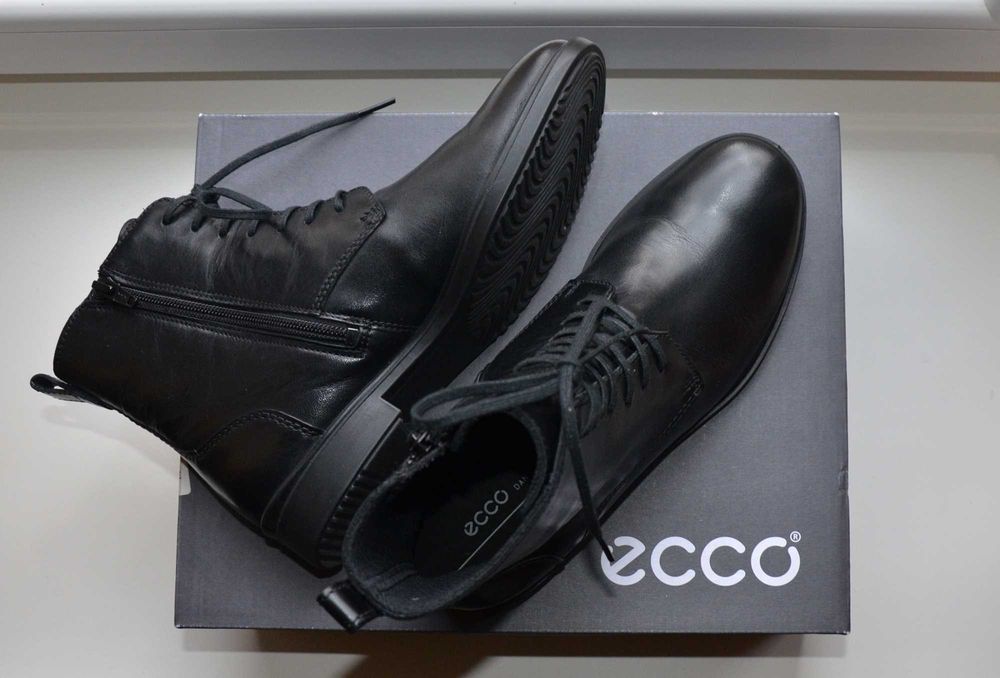 Ecco кожаные ботинки 37 24.5 женские полуботинки
