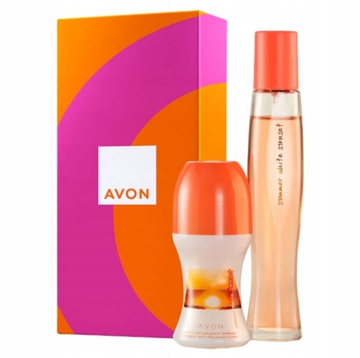 Avon Summer White Sunset zestaw woda toaletowa+ dezodorant w kulce
