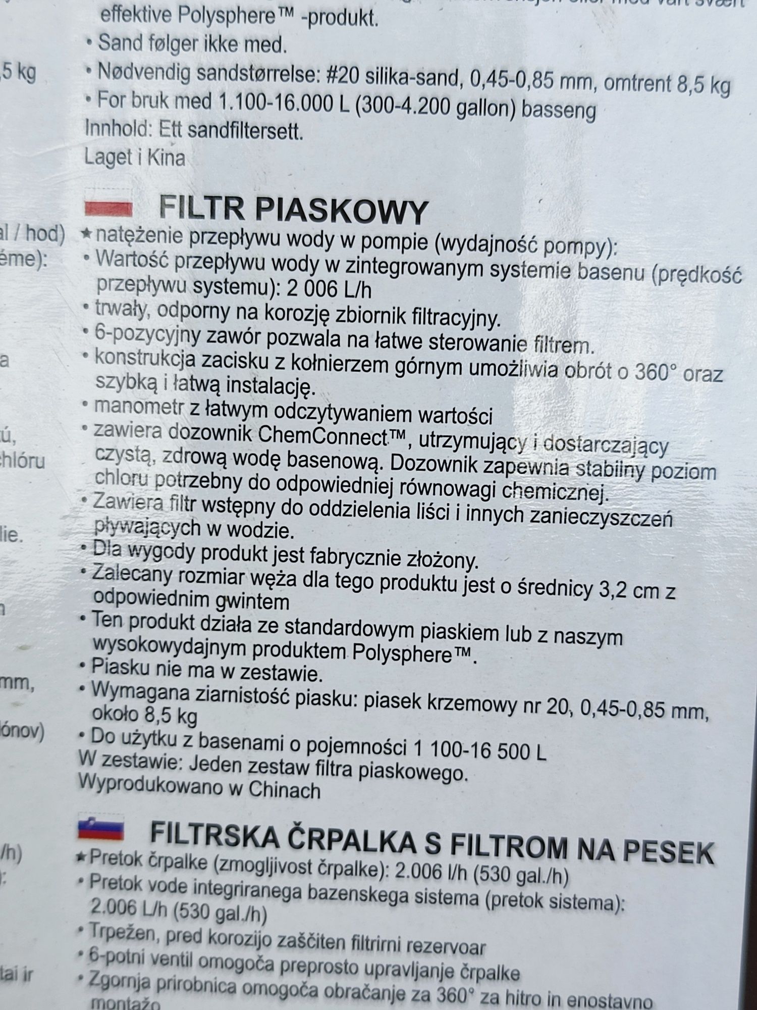 Pompa basenowa, filtr piaskowy