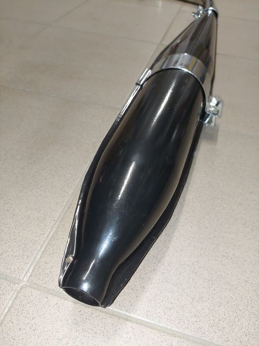 Nowy Polski kpl wydech rura tlumik kolanko obejmy wsk125 czarny