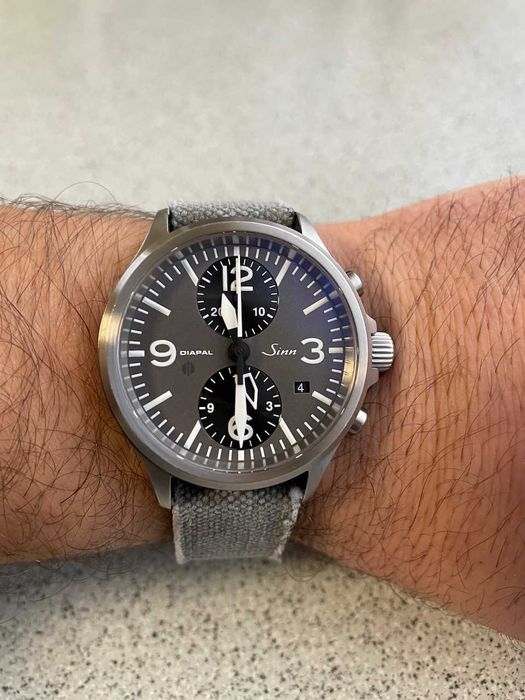 Sinn 756 Duochronograph DIAPAL piekny i rzadki pilot