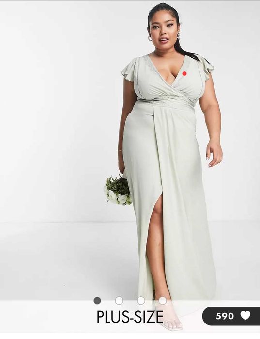 Sukienka szałwiowa Asos TFNC plus size