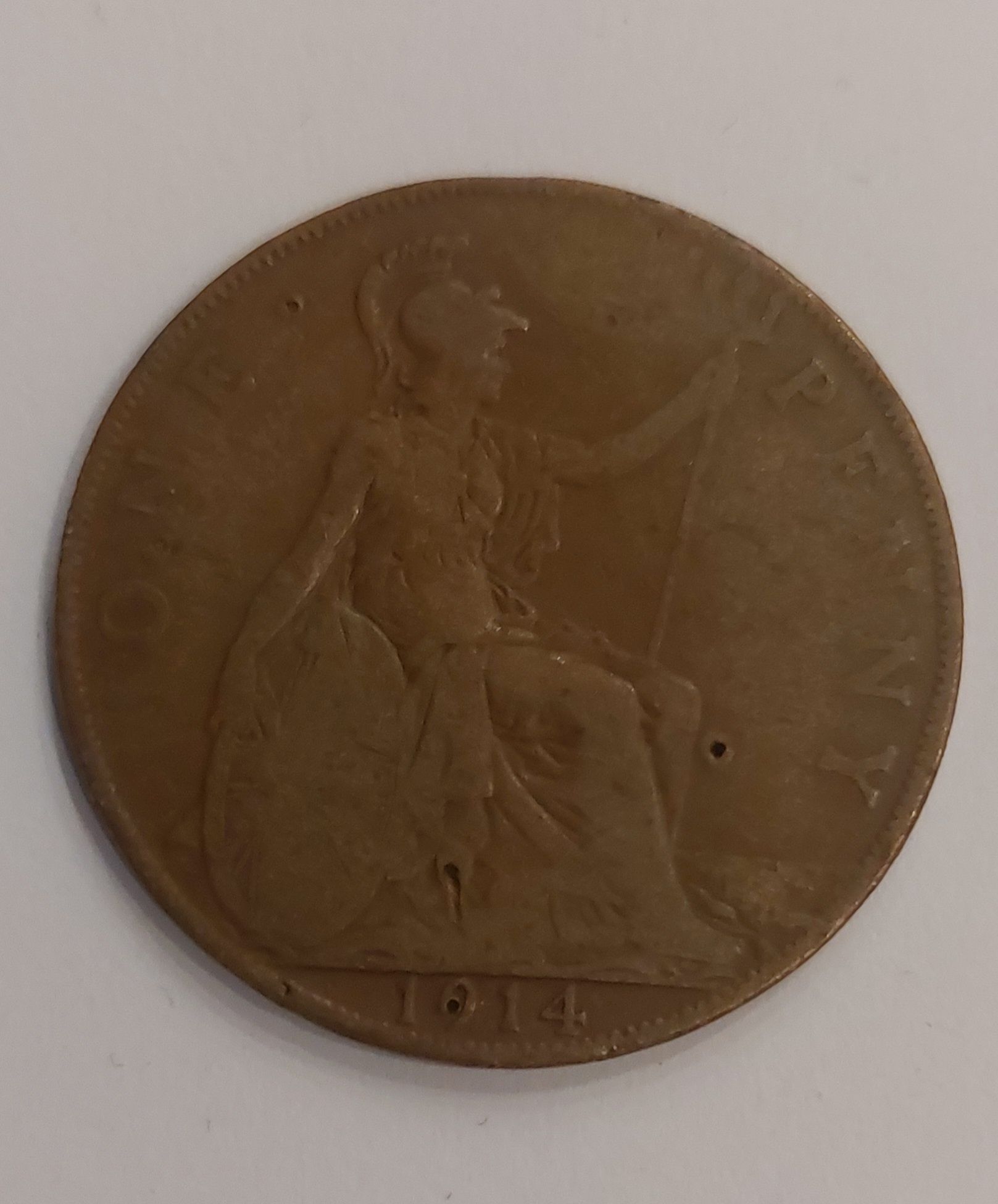 One penny 1914r z błędem