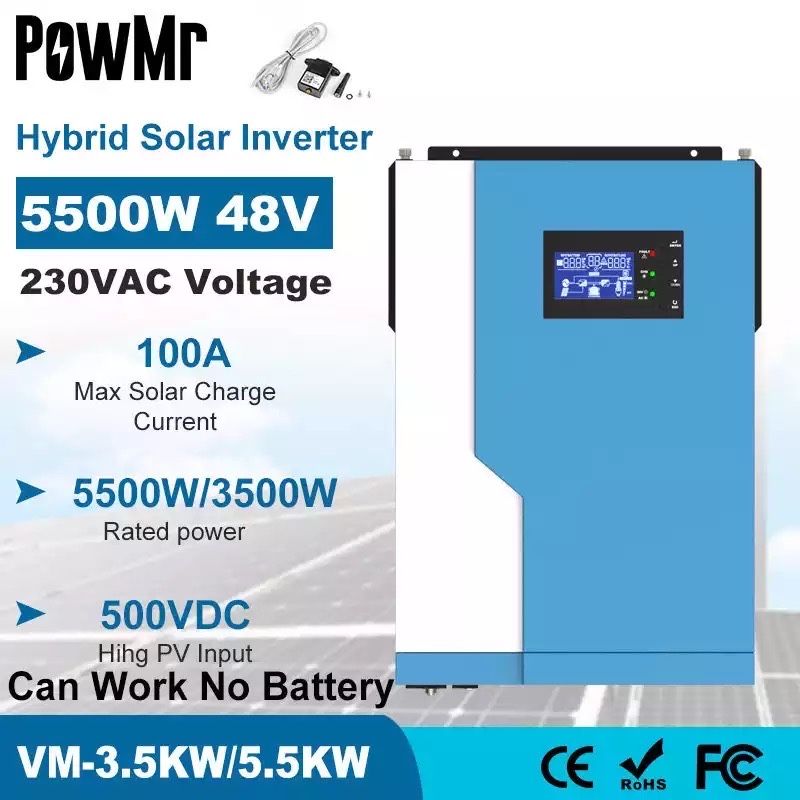 PowMr 5500W WiFi Гібридний сонячний інвертор 48V =220V