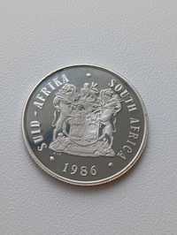 ЮАР 1 рэнд серебро 1986г 800-15г