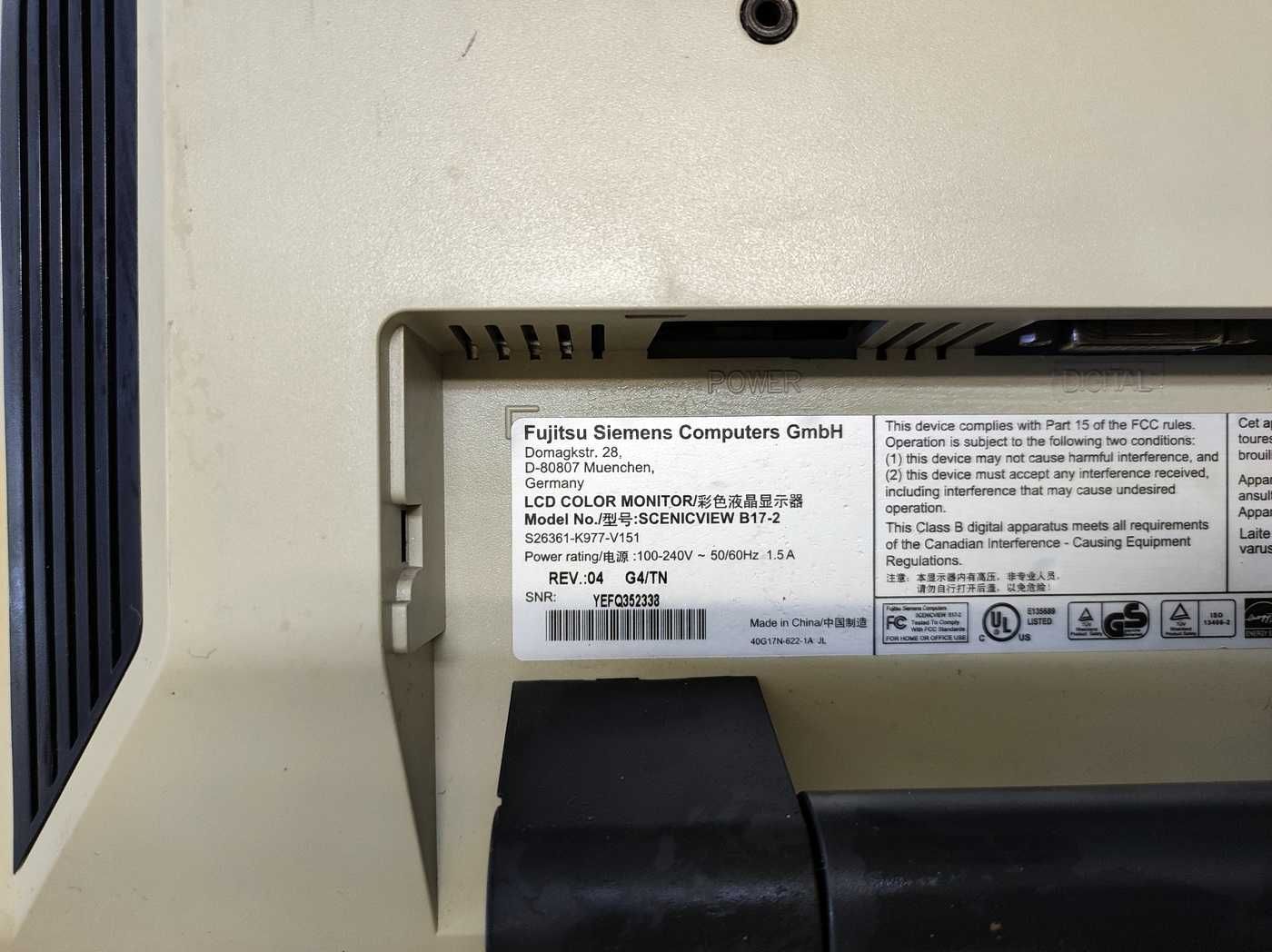 Monitor LCD Fujitsu Siemens Scenicview B17-2 17" multimedialny