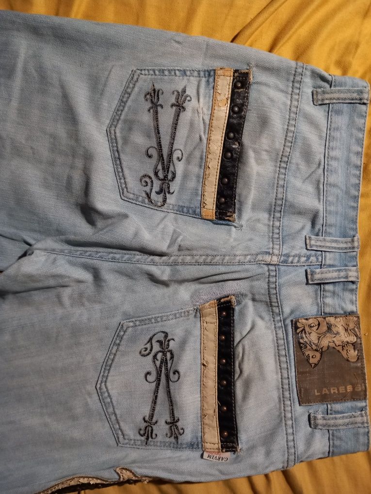 Baggy jeans vintage дизайнерские  ed hardy embroidered
